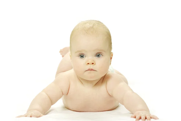 Bebé en blanco — Foto de Stock