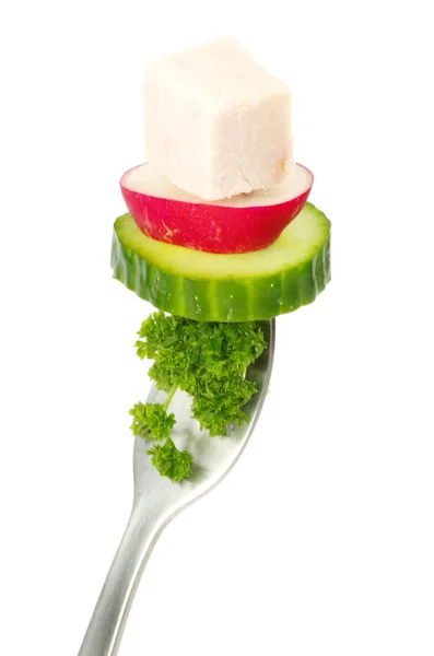 フォークの野菜 — ストック写真