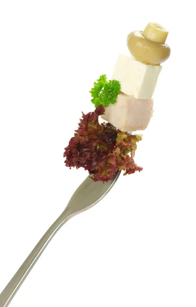 Vegetables on fork — Stock Photo, Image