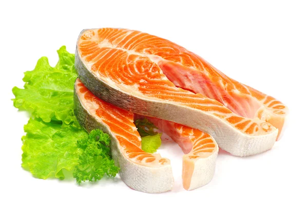 Salmon and lettuce — Stock Photo, Image
