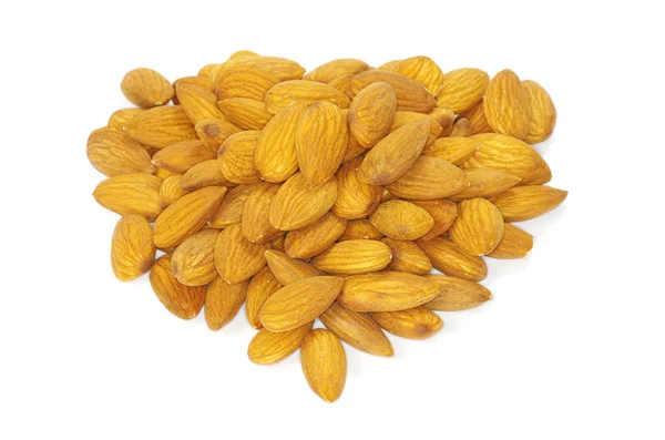Almonds on a white — Stock Photo, Image