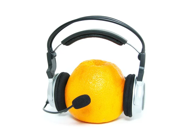 stock image Orange and headphones