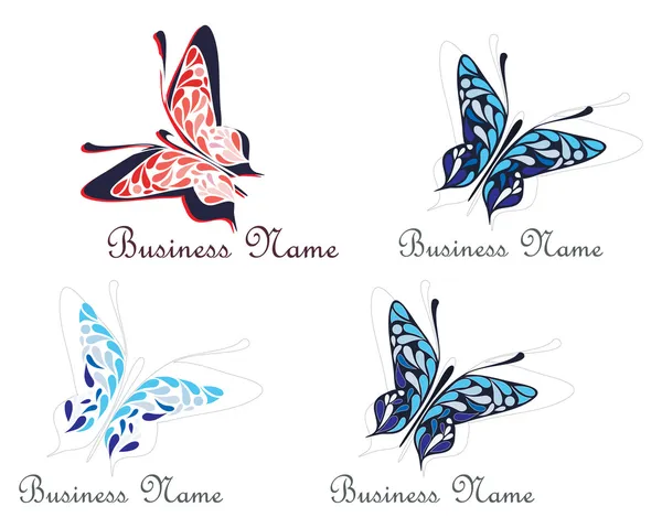Flying butterfly - company name — Stock Vector