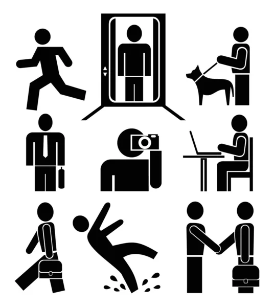 At work - pictograms — Stock Vector