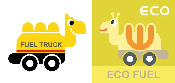 Eco fuel - rolig skylt — Stock vektor