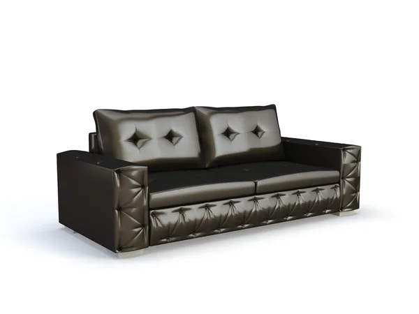 Canapé en cuir noir — Photo
