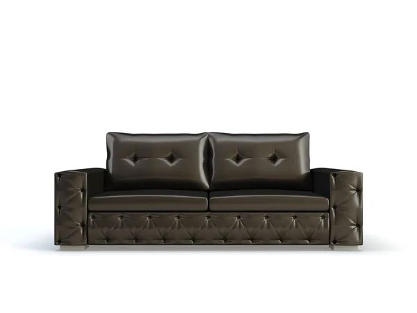 Sofá de couro preto — Fotografia de Stock