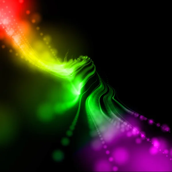 Círculos de luz coloridos brilhantes em perspectiva — Fotografia de Stock