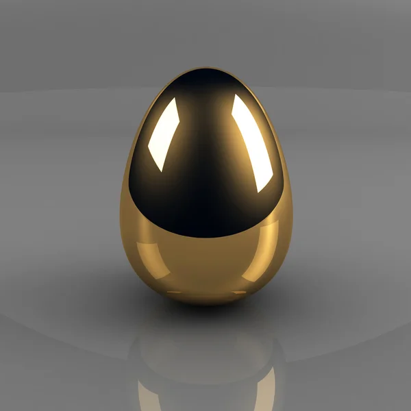 Arany-tojás felső szürke háttér — Stock Fotó