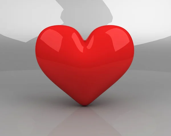 Červené srdce šedé pozadí — Stock fotografie