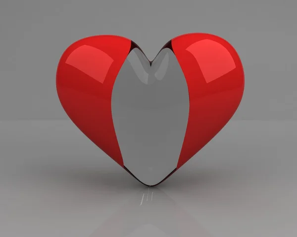 Corazón Transparente Sobre Fondo Gris — Foto de Stock