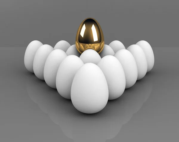 Unique Egg Crowd Leadership Concept Grey — Stock Photo, Image