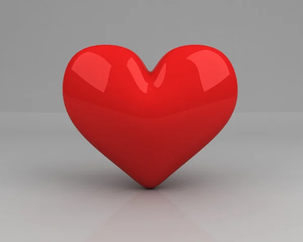 Rött hjärta på grå bakgrund — Stockfoto