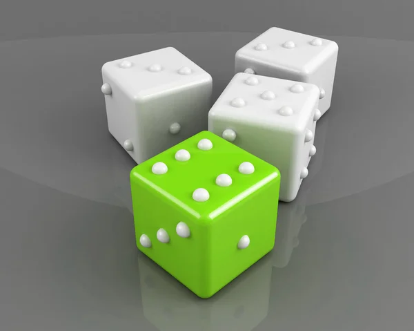 Зелені кубики на сірому фоні концепції — стокове фото