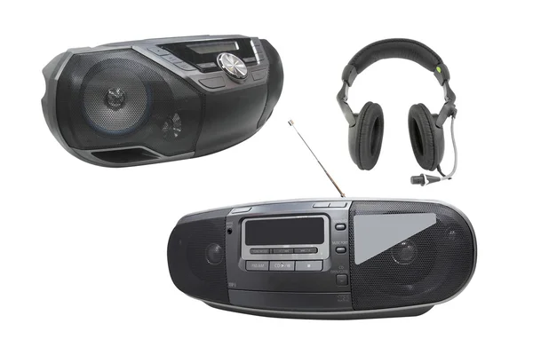 Audio recorders and headphones — Stock Photo, Image