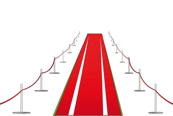 Vektor Illustration Des Roten Läufers Für Nominierte Unter Weißem Hintergrund — Stockvektor