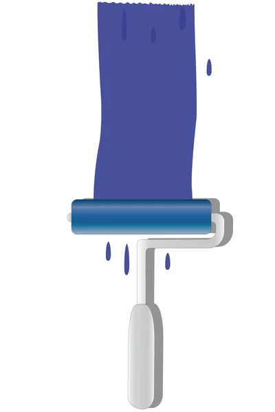 Vektorillustration Des Blauen Streifens Der Von Der Walze Gemalt Wurde — Stockvektor
