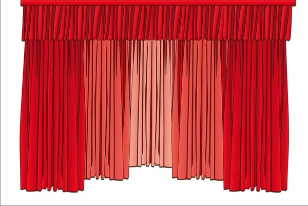 Illustration Vectorielle Rideaux Théâtre Sous Fond Blanc — Image vectorielle