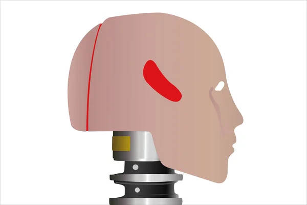 Ilustración vectorial de la cabeza de un robot de perfil — Vector de stock