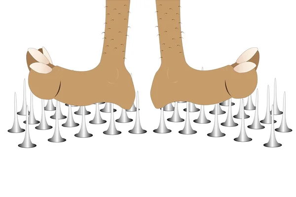 Εικονογράφηση Φορέας Των Ποδιών Του Γιόγκι Σταθεί Για Καρφιά — Διανυσματικό Αρχείο