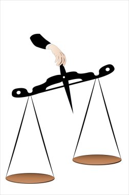 Vector illustration of a scale in a man hand clipart