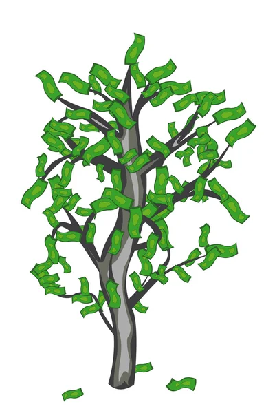 Ilustração vetorial da árvore do dinheiro — Vetor de Stock