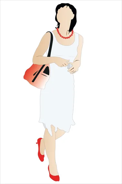 Girl with summer dress — Stock Vector