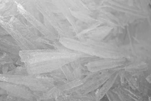 Zbliżenie kryształki lodu z bardzo płytkie — Zdjęcie stockowe