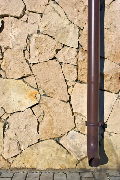 Dinding Bata Dan Pipa — Stok Foto