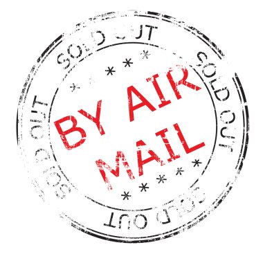 By air mail grunge stamp illustration clipart