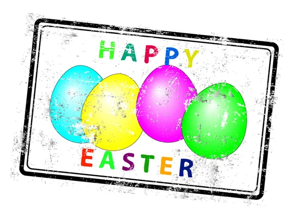 Happy Easter Greeting rubber stamp stamp — Stock Vector