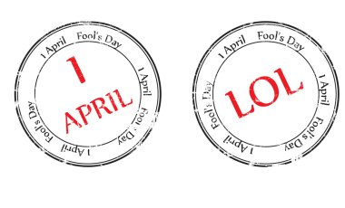 Grunge rubber stamp with the text Fool's Day clipart