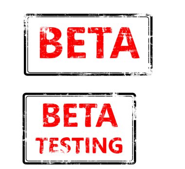 Stamp that shows the term beta testing clipart