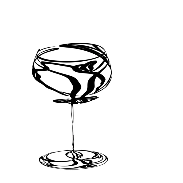 Stilisiertes Weinglas als Schuld — Stockvektor