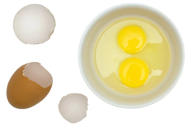 Shell Eggs Crude Eggs Plate White Background — Stock Photo, Image