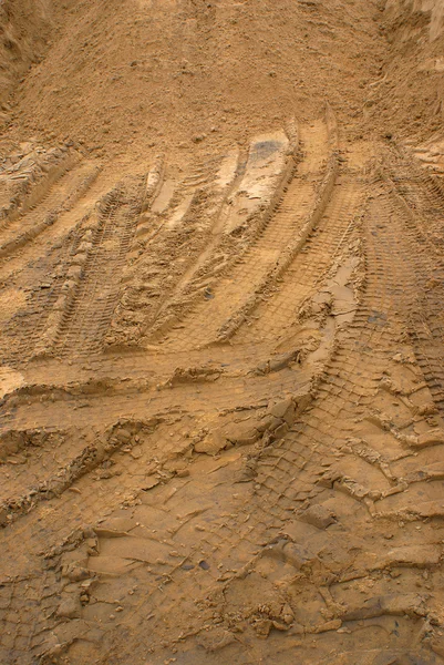 Construção de areia com traços de transporte, abstrato . — Fotografia de Stock