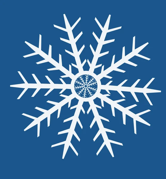 Illustrazione Raster Fiocco Neve Sfondo Blu Scuro — Foto Stock