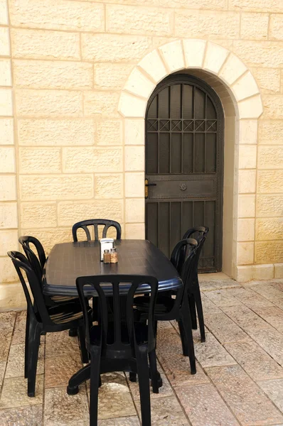 Café de calle vacía en Jerusalén — Foto de Stock