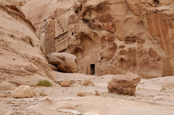 Częścią Starożytnego Miasta Petra Jordanii — Zdjęcie stockowe