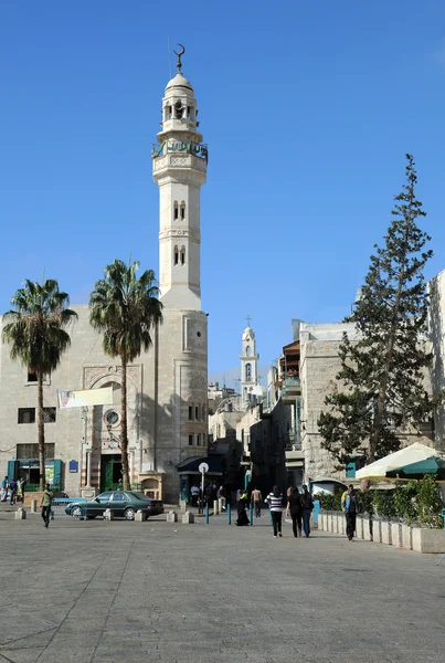 Mešita Omar Radek Manger Náměstí Betlém Palestině — Stock fotografie