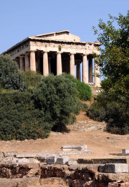 Héfaistův Chrám Kopci Agora Athénách Řecko — Stock fotografie