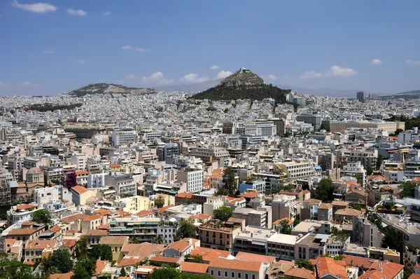 Weergave van lycabettus heuvel in Athene — Stockfoto