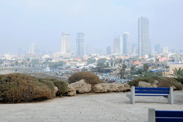 View Foggy City Tel Aviv Israel — Stock Photo, Image