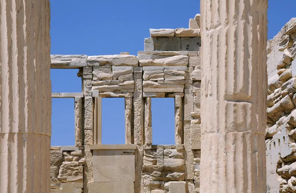 Deatail Propyleje brány k Akropoli — Stock fotografie