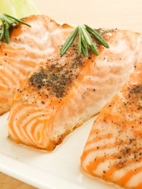 Baked salmon clipart