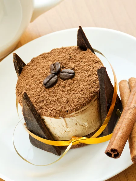 Plate Delicious Tiramisu Dessert Shallow Dof — Stock Photo, Image