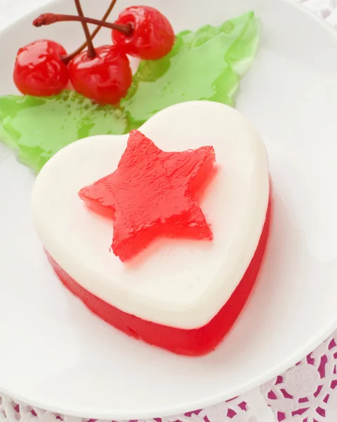 Десерт Форме Сердца День Святого Валентина Shallow Dof — стоковое фото