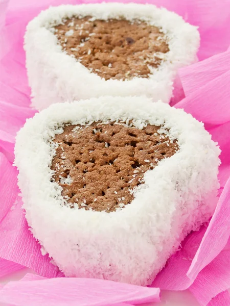バレンタインデーのチョコレート ハート型カップケーキ 浅い自由度 — ストック写真