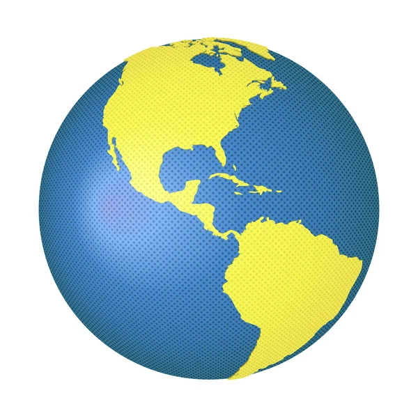 Globe avec Amériques du Nord et du Sud — Image vectorielle