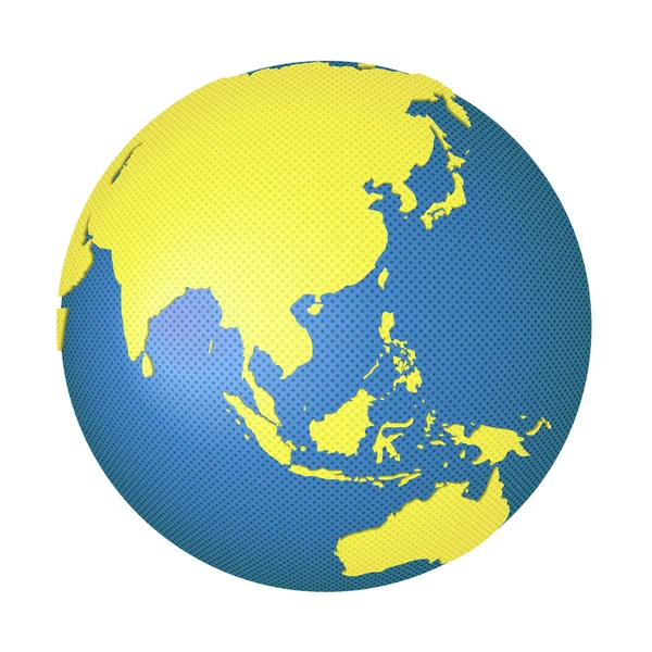 地球与亚洲和澳大利亚 — 图库矢量图片